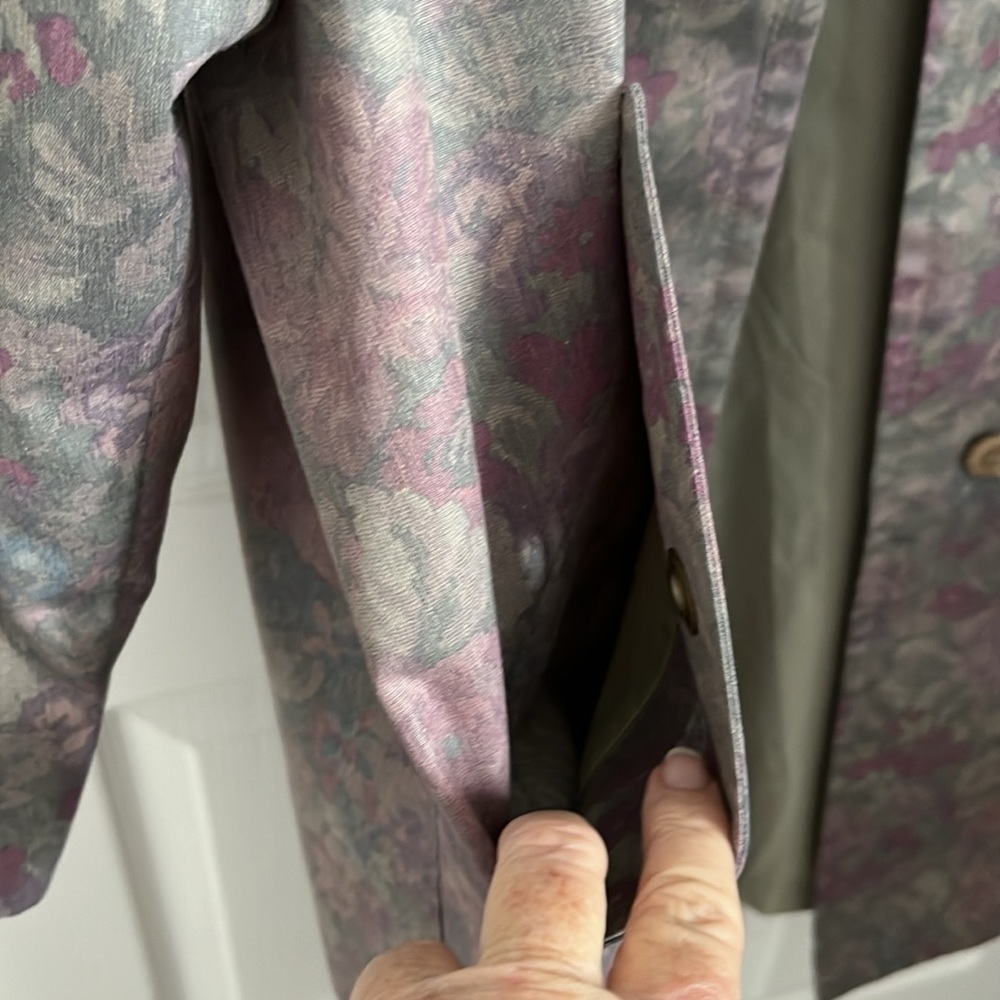 London Fog Floral Rain Trench Coat 22 - Picture 3 of 6